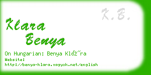 klara benya business card